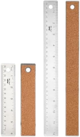 Mr. Pen- Metal Ruler with Non-Slip Cork Back, 2 Pack, 6" and 12"