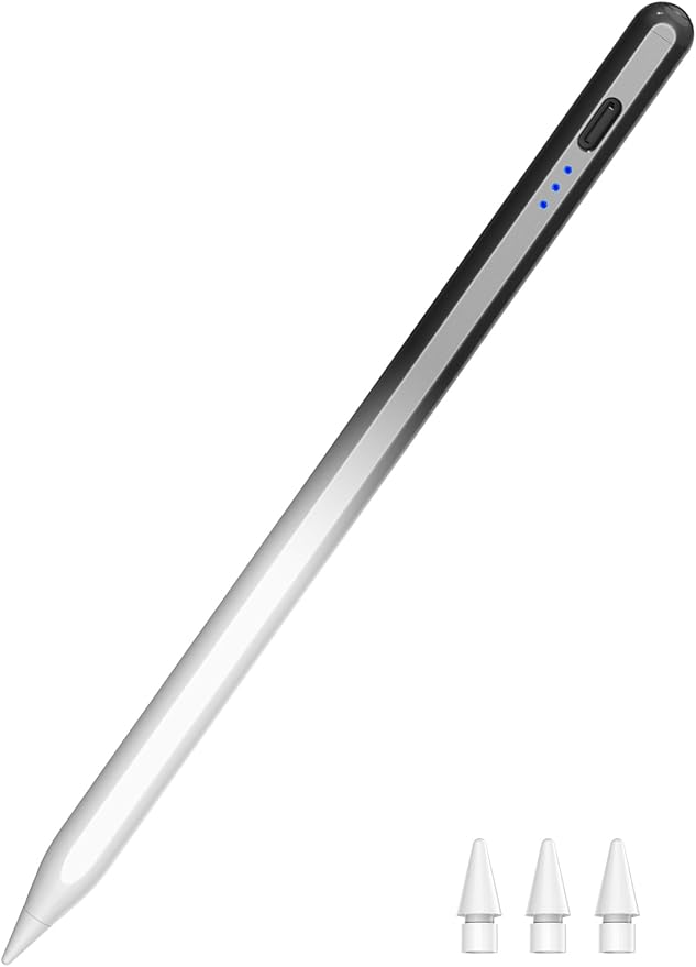 HATOKU Stylus Pen for iPad 2018-2026, 15 Mins Fast Charging Pencil 1st Gen with Tilt & Palm Rejection Digital Pens Stylus for iPad 6-11, Air 3/4/5/M2/M3, Mini 5/6/7, Pro 11"/12.9"/M4 M5 (Black White)