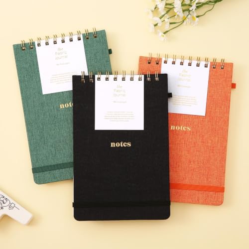 TSFPapier A5 Top Spiral Notebook, Fabric Hardcover College Ruled Journal