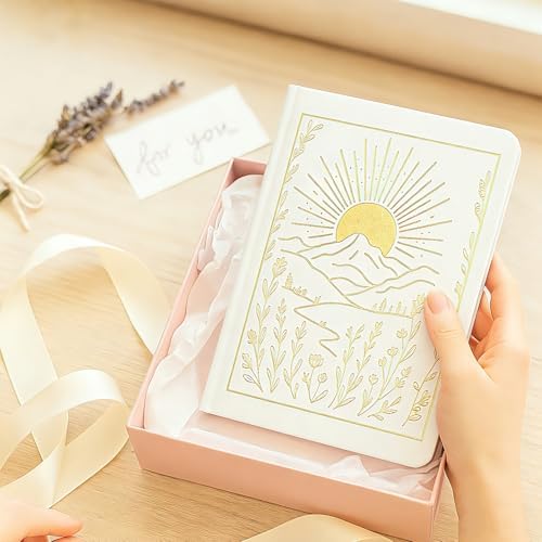 Dot Grid Journal with 160GSM Thick Paper, 192 Pages, A5 Dotted Notebook for Work, School, Travel | 180° Lay Flat, Foil Stamped Cover, Elastic Band, 2 Bookmarks & Inner Pocket (White)