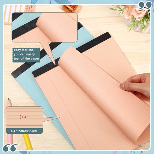 Fuutreo 8 Pcs Legal Pads 8.5 x 11 Colored Note Pads, Vintage Color