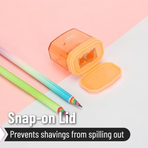 Mr. Pen- Manual Pencil Sharpener, 4 Pack, Colorful, Dual Holes