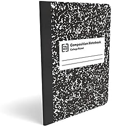 Staples Composition Notebook, 9.75x7.5 Inch, College Ruled, Black