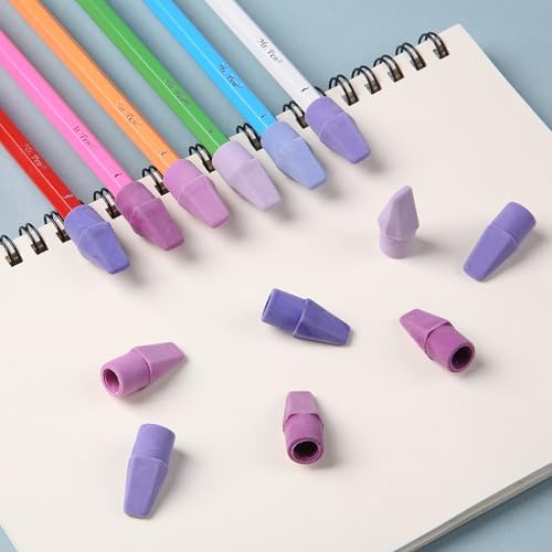 Mr. Pen- Pencil Top Erasers, 240 Pack, 6 Different Purple Shade Colors