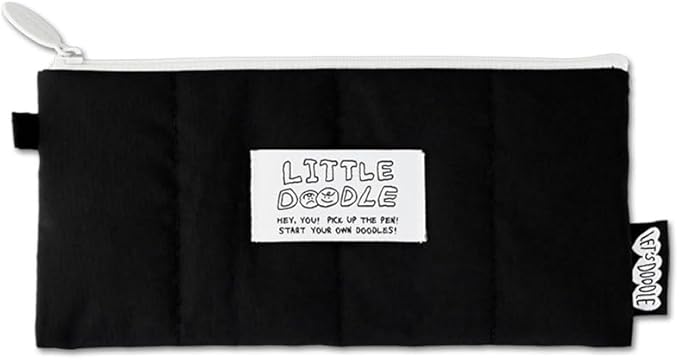 Monolike_Fabric/Cushion Pencil case (Little Doodle Cushion Pencil Case, Black)