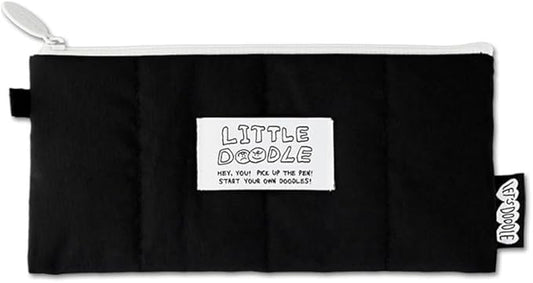 Monolike_Fabric/Cushion Pencil case (Little Doodle Cushion Pencil Case, Black)
