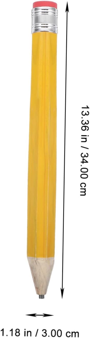 ERINGOGO Giant Wooden Pencil Jumbo Prop for Writing Drawing Comfortable Grip for Parties School Activities