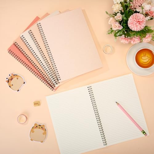Fuutreo 6 Pack Spiral Notebook 10.5x7.45 Notebook,Orange Series,Light