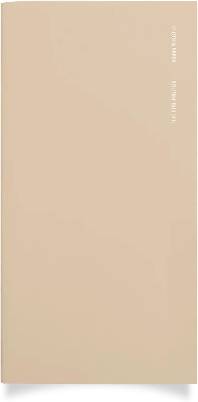 Cloth & Paper Travel Notebook | Routine Builder Planner – Beignet | A5 Slim Habit Tracker Notebook 4.3" x 8.3" | Routine Planner for Habit Tracking, Goals & Daily Productivity – Soft Touch Cover