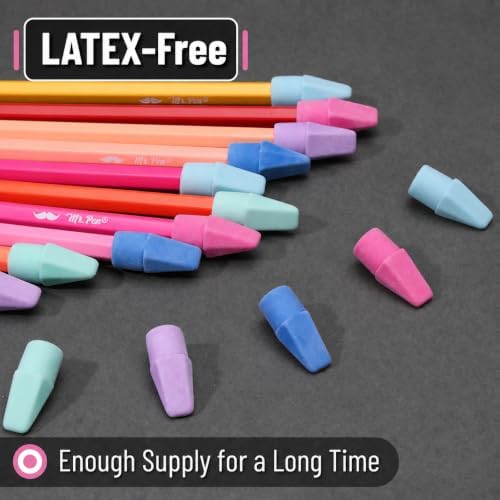 Mr. Pen-Bulk Pencil Top Erasers, 1000 Pack, Colorful, Latex-Free
