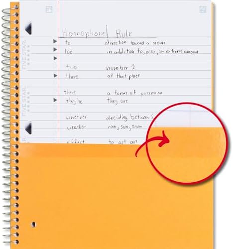 Five Star Spiral Notebook, 3 Subject, Wide Ruled, 150 Sheets | 10-1/2" x 8" Size | Harvest Yellow | Pack of 2 | Study App