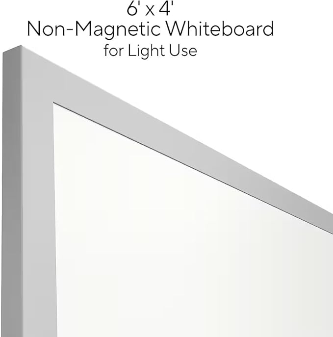 Staples TRU RED Melamine Dry Erase Board, Gray Frame, 6' x 4'