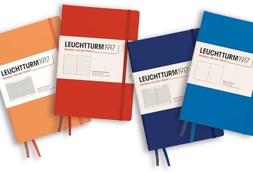 LEUCHTTURM1917 - Notebook Hardcover Medium A5-251 Numbered Pages for Writing and Journaling (Apricot, Squared)