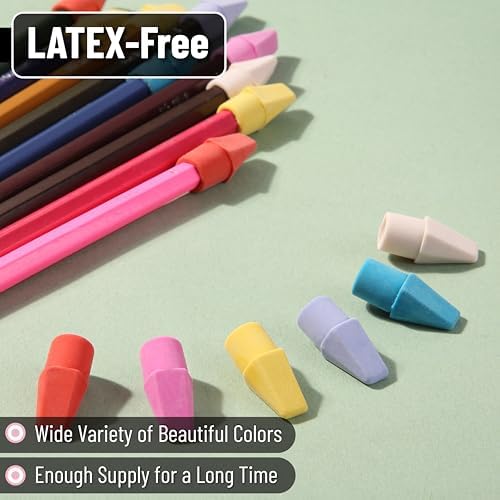 Mr. Pen- Pencil Erasers Toppers, 240 Pack, Colorful, Latex Free, No Smudge