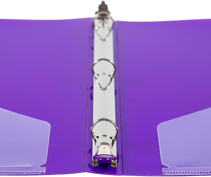JAM PAPER Plastic 0.5 inch Binder - Purple 3 Ring Binder - Sold Individually