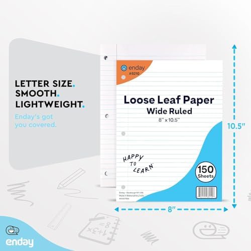 1152 Pack (Pallet) Loose Leaf Paper Bulk, 172800 Sheets, Wide Ruled, 150 Sheets Per Pack, 8 x 10.5", Pallet of Filler Paper, 3 Hole Punched, 4-7 Days Transit