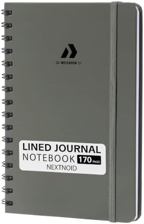 Nextnoid A5 Lined Spiral Notebook - 170 Pages, College Ruled, Sage Stone