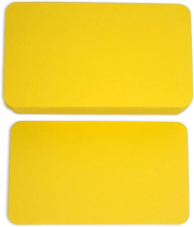PPAPPAPPIYO 3.5x2 rounded corner index cards180gsm Thick Cardstock, Blank Colored Flash Cards for Study, Notes, Business Cards & Labels, Small Notecards 100 Pack (yellow)