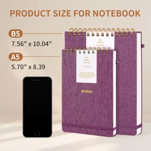 B5 Top Spiral Notebook, College Ruled Journal 7.36" x 9.84"