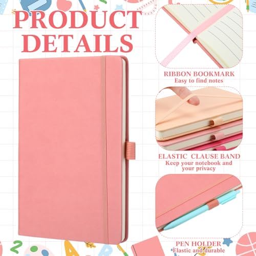 Laumoi 7 Pack Hardcover Lined Journal Notebooks Bulk,Rococo Color,A5
