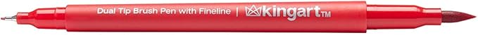 KINGART Dual Tip Brush Markers Art Pen Set, Artist Fine and Brush Tip Colored Pens, for Drawing, Lettering Calligraphy Journaling, Bible, Crafts, Set of 36 Bright Colors in Travel Storage Case