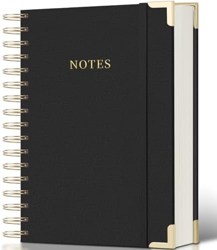 Spiral Notebook Journal, 328 Pages Linen Hardcover College Ruled Notebook, Lined Thick Journals for Women Men, A4 Thick Spiral Journal for Writing, 100GSM Paper, Cute Notebooks for Work School