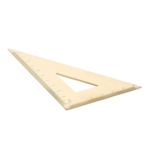 Utoolmart Triangle Ruler, 10cm / 3.9-inch Brass Right Angle Ruler, Protractor, Measuring Tool for Drafting Drawing Learning Math Geometry Ruler