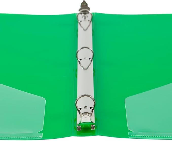 JAM PAPER Plastic 0.5 inch Binder - Green 3 Ring Binder - Sold Individually