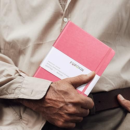 Blank Journal Notebook, (Pink), 160 Pages, Medium 8.3x5.7 inches - 100 gsm Thick Paper, Hardcover