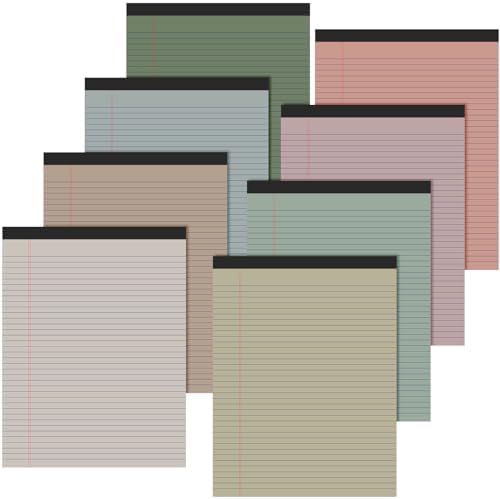 Fuutreo 8 Pcs Legal Pads 8.5 x 11 Colored Note Pads, Pastel Color