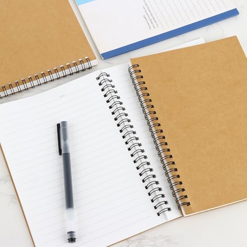 MIVIDE 48 Pack A5 Bulk Spiral Notebooks with Kraft Cover, 8.3 x 5.8 Inch 120 Pages Hardcover Spiral Lined Notebook Journal, Lined Travel Bulk Writing Paper Notebook for School Business Office Supplies