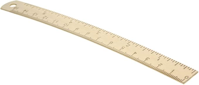 Utoolmart Brass Straight Ruler, 15cm / 5.9-inch Double-Sided Scale Ruler, Measuring Tool for Engineering Office Architect and Drawing