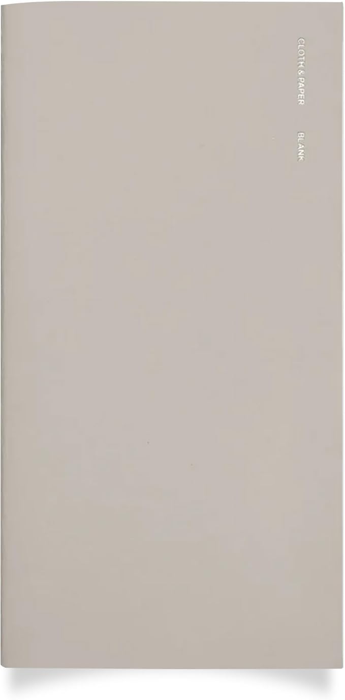 Cloth & Paper Travel Notebook | Blank Notebook – Angora | A5 Slim Writing Journal 4.3" x 8.3" | Unlined Notebook for Writing, Sketching, Creative Planning, Journaling & Notes – Soft Touch Cover