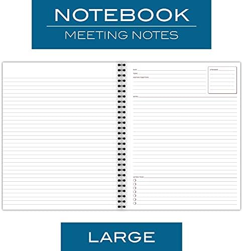 Cambridge Limited Business Notebook,Meeting Format,Legal Ruled Paper,8-1/4" x 11",80 Sheets,Flexible Soft Touch Cover,Wirebound,Gray (06132),(Pack of 6)