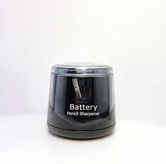 Battery Pencil Sharpener, Heavy-Duty Helical Blade to Fast Sharpen, Auto Stop for No.2/Colored Pencils(6-8mm), AC Adapter/Battery Operated in School Classroom/Office/Home (Black)