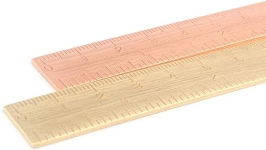Rose Gold Ruler, Metal Drawing Ruler, Brass Straight, Unisex Learning Measuring Bookmark Stationery for School Office Math Geometry Gift Drafting Tools and Drafting Kits