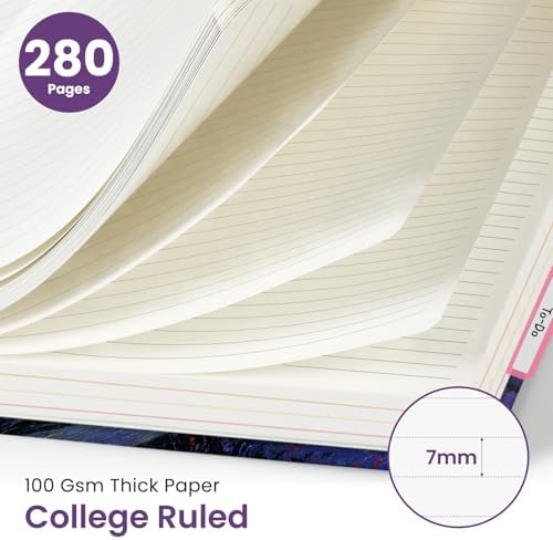 Taja Large Spiral Notebooks for Work 5 Subject with Removable Dividers