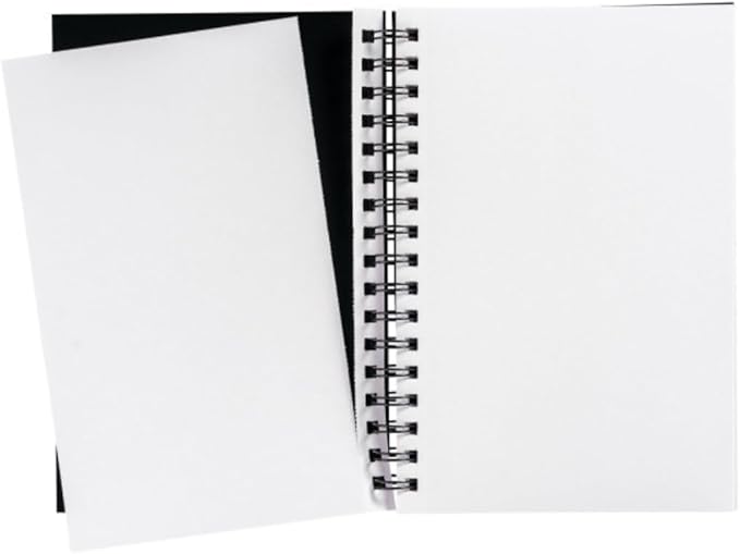 UCREATE Poly Cover Sketch Book, Heavyweight, 70 lb., Side Spiral Bound, 6" x 9", Black, 75 Sheets/Sketch Book, Case of 12, 900 Sheets Total