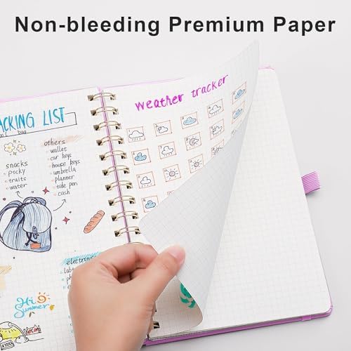 RETTACY Graph Grid Paper Notebook, 140 Pages, A5 Size (5.7'' x 8.3'')