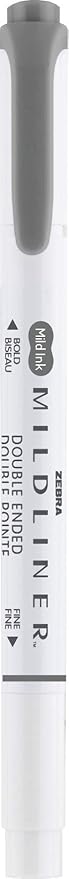 Zebra Pen Mildliner Dual-Tip Highlighters, Broad and Fine Tips, Ideal for Bible Highlighting, No Bleed, School Supplies, Teacher Supplies, and Office Supplies, Mild Dark Gray Ink, 12-Pack (78510upc)