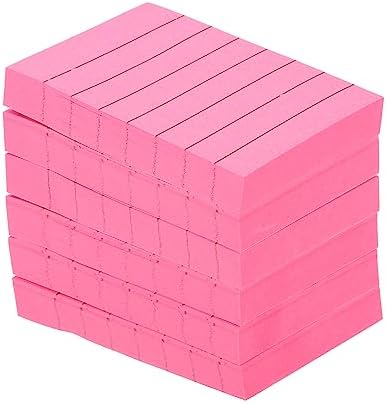 PATIKIL 2 x 3 Inch Lined Sticky Notes, 6 Pack Fluorescent Self-Stick Note Pads 100 Sheets/Pad Colorful Memo Post for Home Office Business, Rose