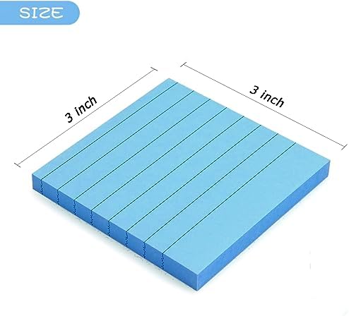 Early Buy Lined Sticky Notes 3x3, 6 Bright Colors, 6 Pads, 100 Sheets/Pad
