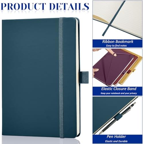 Laumoi 14 Pack Hardcover Lined Journal Notebooks Bulk,Retro Color,A5