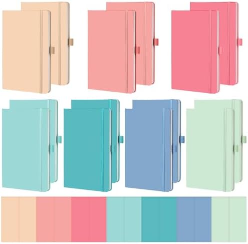 Laumoi 14 Pack Hardcover Lined Journal Notebooks Bulk,Rococo Color,A5