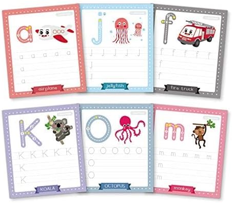 Alphabet & Number Tracing Cards, Reusable, Dry Erase, Upper & Lower Case, 31 Large Reusable, Repetitive Tracing Cards, Improve Writing Skills, Flash Cards