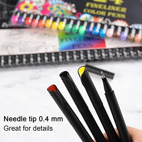 Dyvicl Journal Planner Pens Colored Pens, 24 Colors 0.4mm Fineliner Pen Set Fine Point Markers Drawing Pens for Journaling, Note Taking, Calendar, Adult Coloring, Scrapbooking