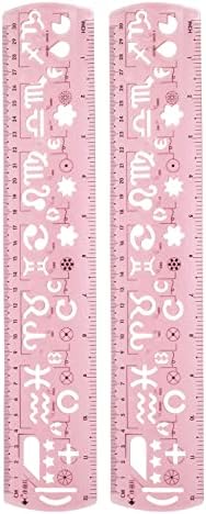 HARFINGTON 2pcs Unbreakable Flexible Rulers 30cm/12" Double Scale Shatterproof Folding Plastic Ruler for Classrooms Home Office, Light Pink