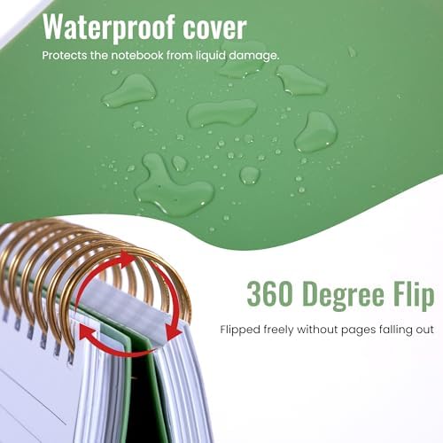 Yoment B5 Top Spiral Notebook,Steno Pads College Ruled Notebook,300 Pages