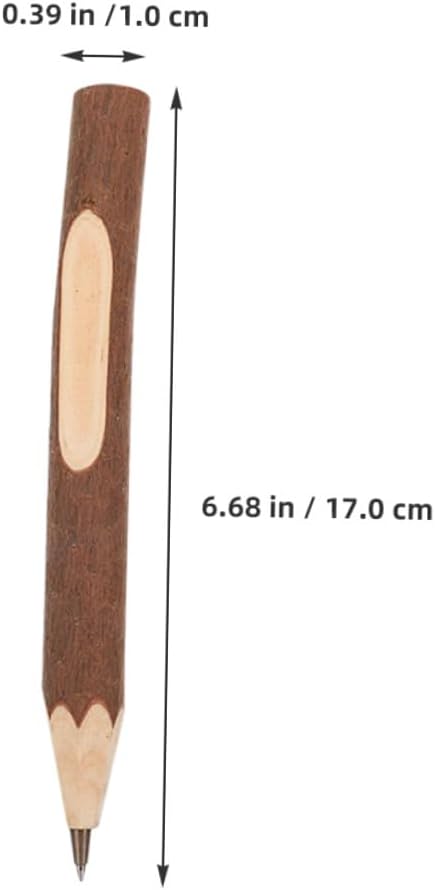 10pcs 17cm Wood Ballpoint Pens Natural Tree Bark Texture Biodegradable Writing Supplies Portable Creative Wood Pens for Office and Daily Use