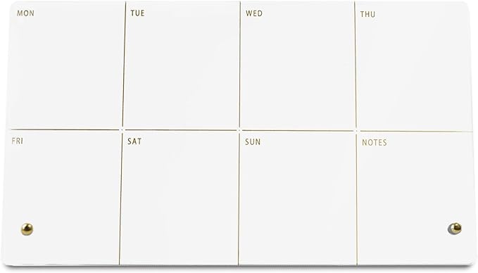 Weekly Planner Dry Erase Board for Desk,Acrylic Desktop Weekly Planner Whiteboard with Stand,12"X6"-Small, Dry Erase Weekly to Do List White Board for Home Office School-ZMZL-W-1530